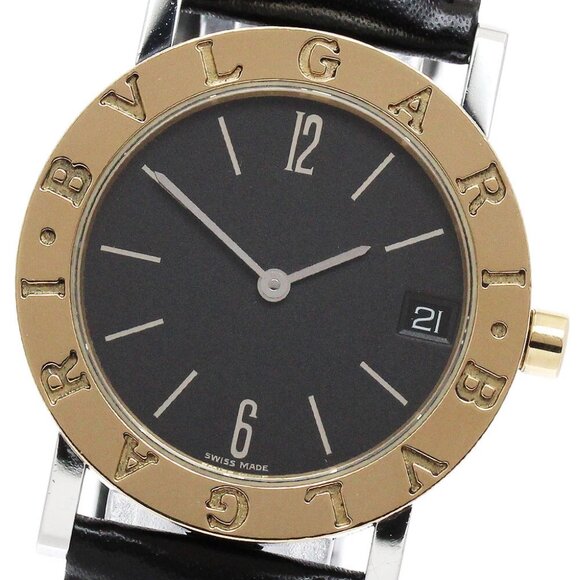 BVLGARI BVLGARIBVLGARI BB30SGLD YG bezel date Quartz Boy's Watch - Picture 1 of 7